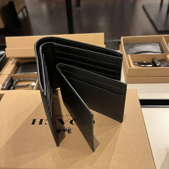 COACH MEN 3 IN 1 WALLET CR899 BLK - Picture 7 of 10